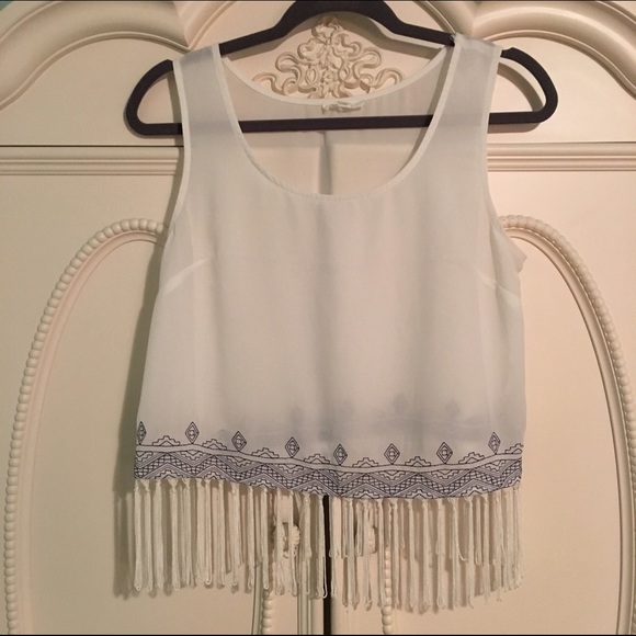 Marshalls fringe chiffon crop top✨ - Picture 1 of 2