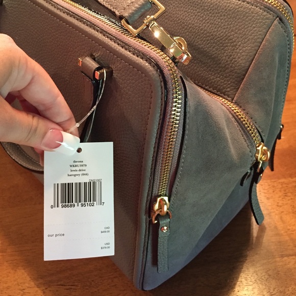 💥🆕 Gray Theona Kate Spade Leather & Suede Purse - Picture 3 of 4