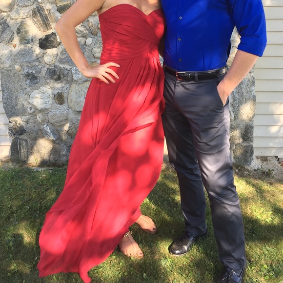 Apple red bridesmaid dress