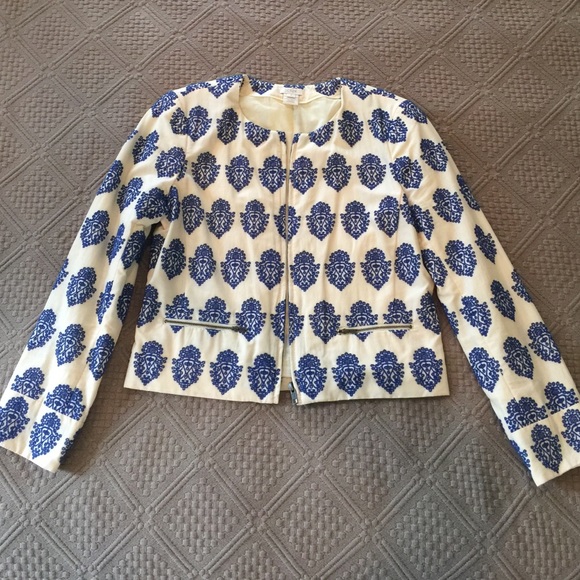 J crew Filigree embroidered jacket, blue
