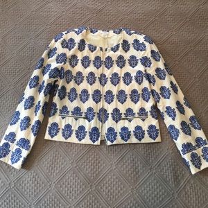 J crew Filigree embroidered jacket, blue