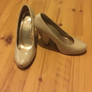 Forever 21 Nude/Taupe Wide Heels