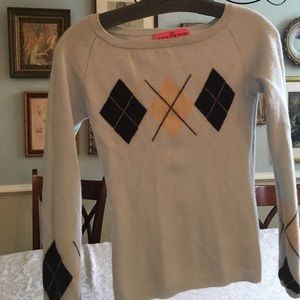 Juicy couture cashmere argyle sweater
