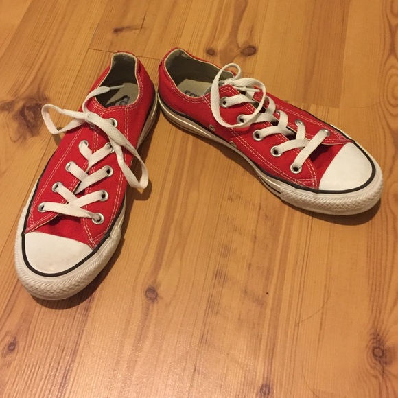 Red and white Converse