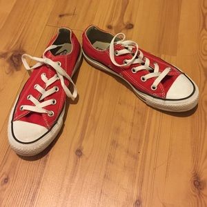 Red and white Converse