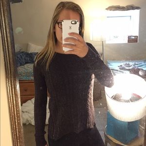 AE Dark Purple Zipper Sweater