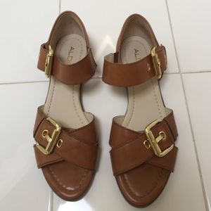 Aldo tan leather sandals