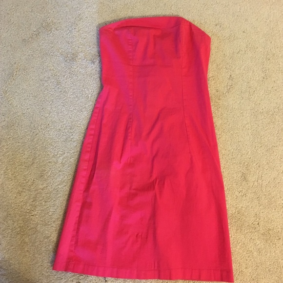 Hot pink strapless dress