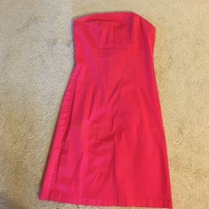 Hot pink strapless dress