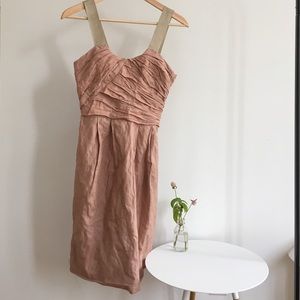 J.Crew Dusty Rose Cotton Metallic Dress, Size 00