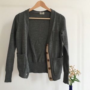 Madewell Grey Merino Wool Cardigan, XS