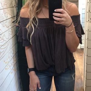 Free People Santorini top - grey XS