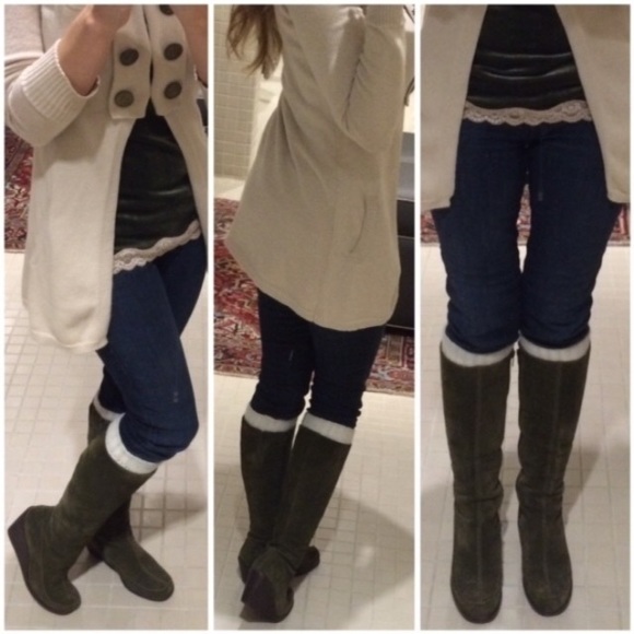 Aerosoles tall Forrest green suede boots like new - Picture 3 of 4