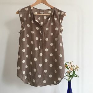 Madewell Silk Polka Dot Blouse, XS