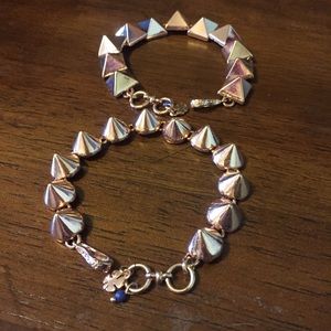 2 Lucky Brand metallic spike bracelets