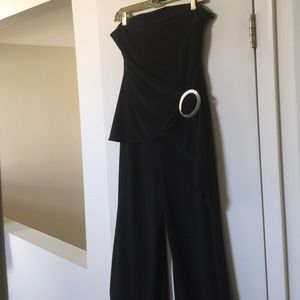 Black strapless jumpsuit