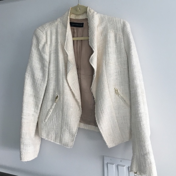 zara cream tweed jacket