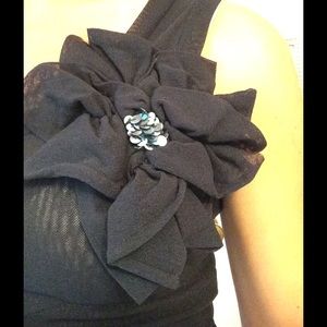 NWT Express Black Embellished Sleeveless Top