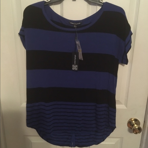 SOLD:  Cable & gauge deep blue and black top - Picture 1 of 2