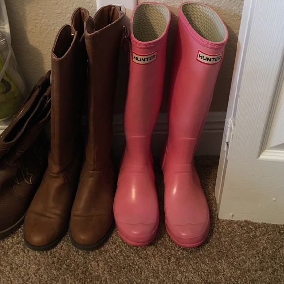 Pink hunter boots