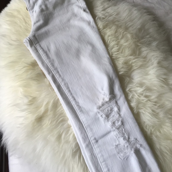 J Brand white destroyed jeans