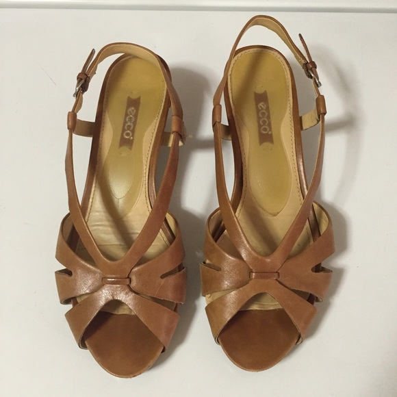 ECCO sling back sandals in tan - Picture 1 of 4
