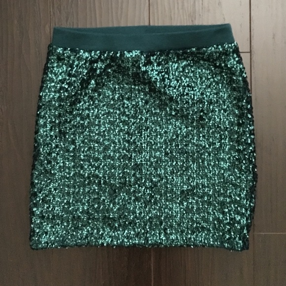 Forever 21 Turquoise Sequined Mini Skirt