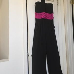 Black & hot pink jumpsuit