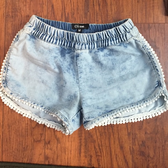 High waisted jean shorts