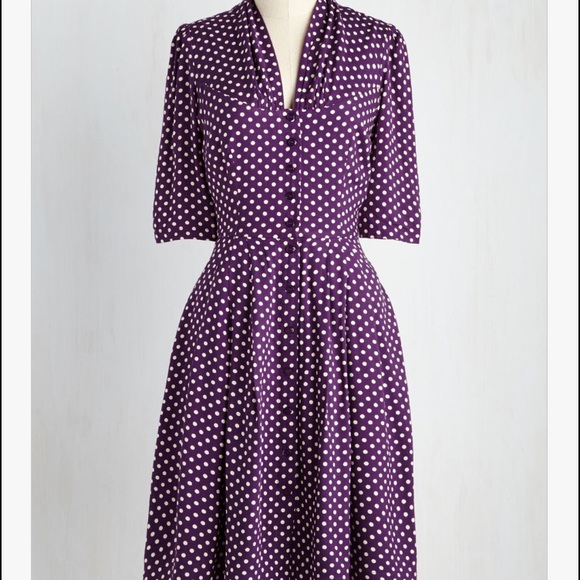 Modcloth Emily and Fin polka dot 1950s dress