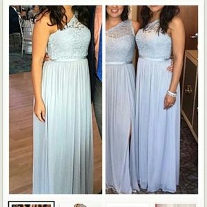 Davids bridal lace dress one shoulder