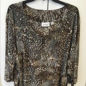 Avenue Leopard embellished top tunic blouse 30/32
