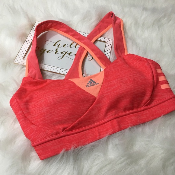 Adidas Other - Adidas Cross Back Sports Bra Orange Sz Small