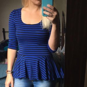 Black and blue peplum