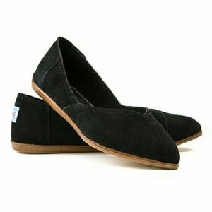 Black Suede TOMS flats size 6.5
