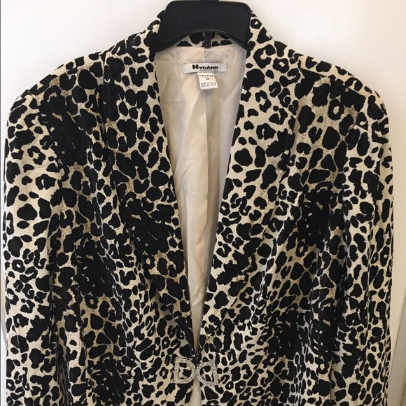 Nygard Leopard velvet rhinestone blazer jacket 24