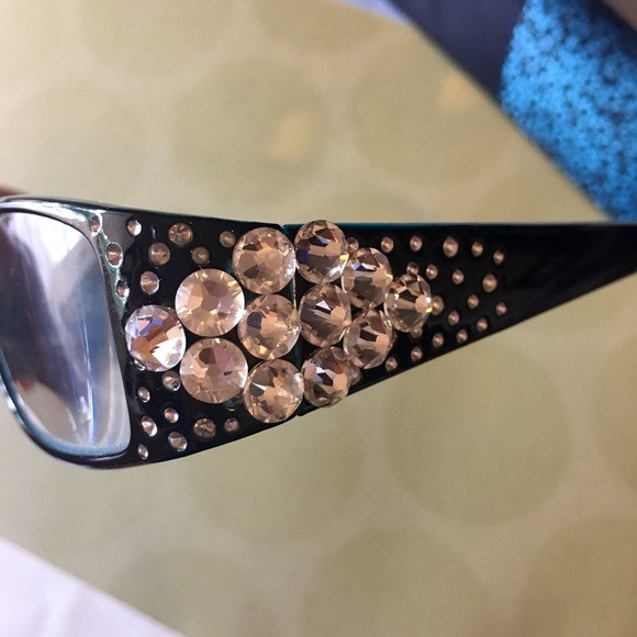 Reading Glasses +2.25 Black with Crystals - Picture 4 of 4