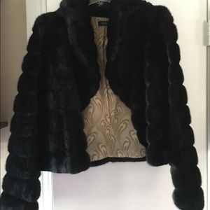 Black Faux Fur Cocktail Jacket