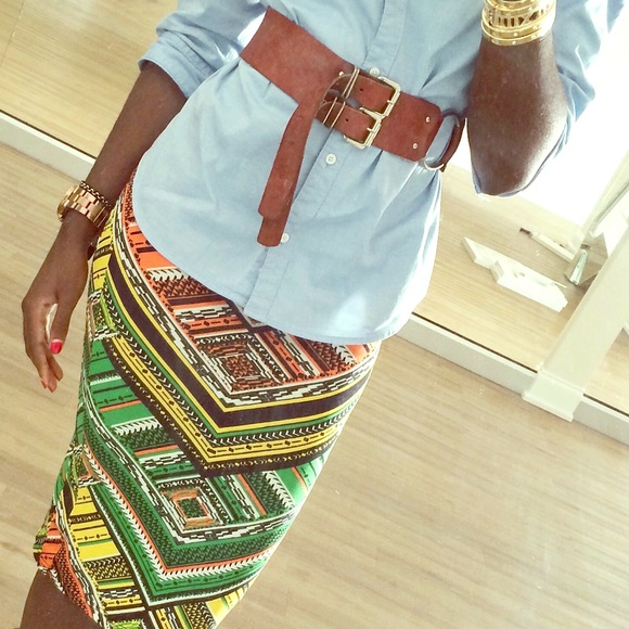 Topshop Geometric Print Tube Skirt - Picture 1 of 3