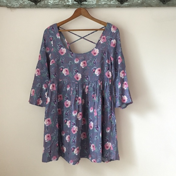 american eagle floral printed babydoll mini
