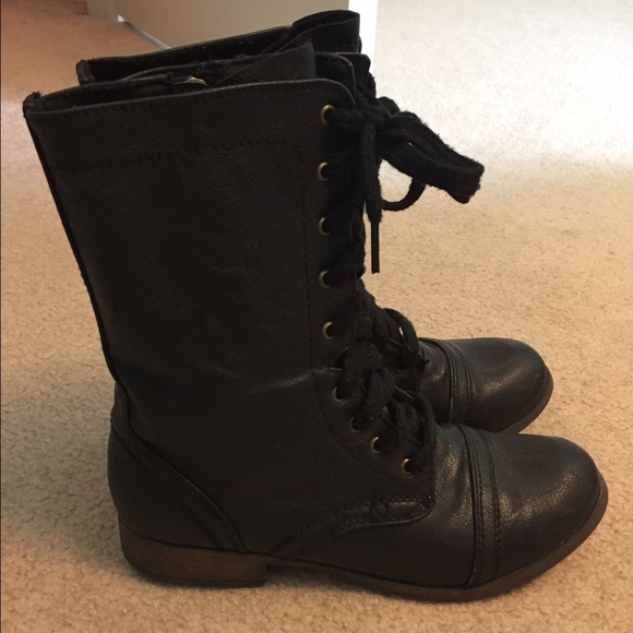 Black combat boots