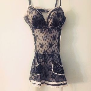 victoria's secret sexy maid apron style one-piece