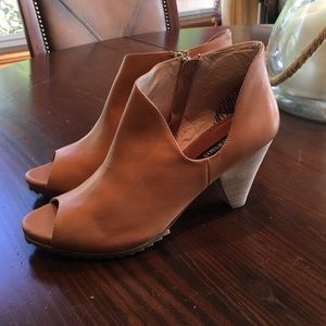 Tan Peep Toe Bootie