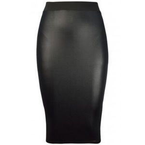 Leatherette Midi Skirt