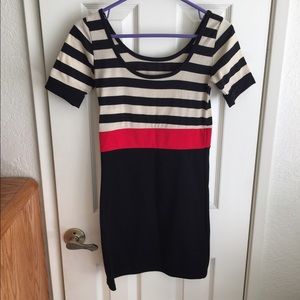 Cute nautical sailor stripe bodycon dress