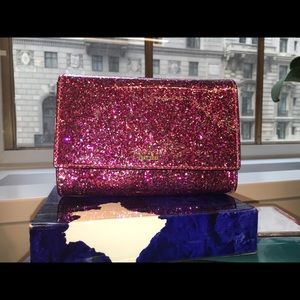Kate spade pink glitter bug cami crossbody