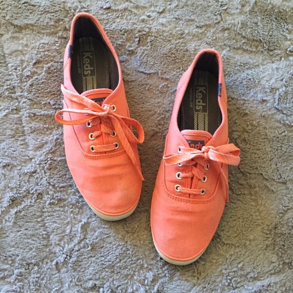Coral Keds Polka Dot Laces Orange