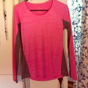 Pink and gray long sleeve running top.