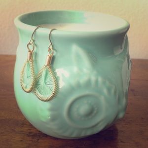 Teal Teardrop Dreamcatcher Earrings