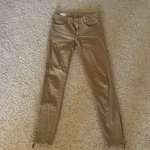 Gap always skinny tan jeans with zipper detail